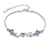 Love Style Silver Bracelet 100% Guaranteed Real Solid 925 Sterling Silver Bracelet with Cubic Zirconia