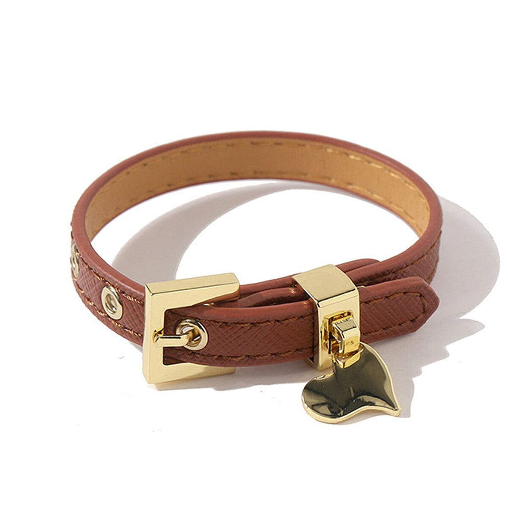 Love Titanium Steel Accessories Genuine Leather Bangle for Woman Adjustable Watch Belt Wristband  Brand Wedding Jewellery