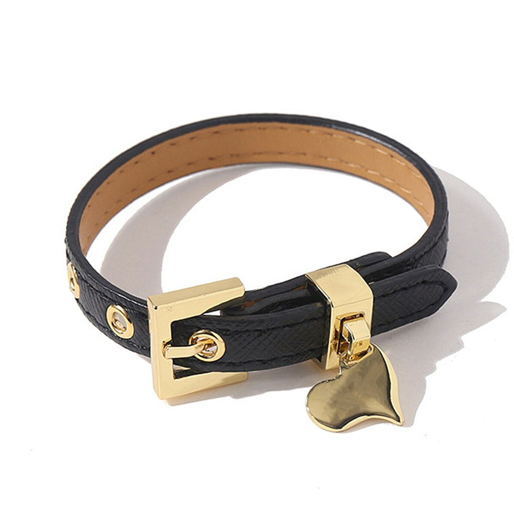 Love Titanium Steel Accessories Genuine Leather Bangle for Woman Adjustable Watch Belt Wristband  Brand Wedding Jewellery