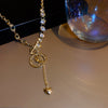 Love portrait round brand rhinestone necklace personality temperament clavicle chain simple pendant