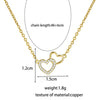 Lovely 2 Heart Pendant Women's Necklace Simple CZ Crystal Gold Color Clavicle Chain Wedding Jewelry 2022