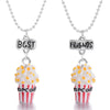 Lovely Imitation Food Popcorn Necklace Letter Friend Resin Alloy Bead Chain Necklace For Friend&#39;s Christmas Gift