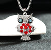 Lovely Little Owl Necklace Pendants Silver Rhinestone Necklace Women Long Chain Necklaces Girl Jewelry Gifts