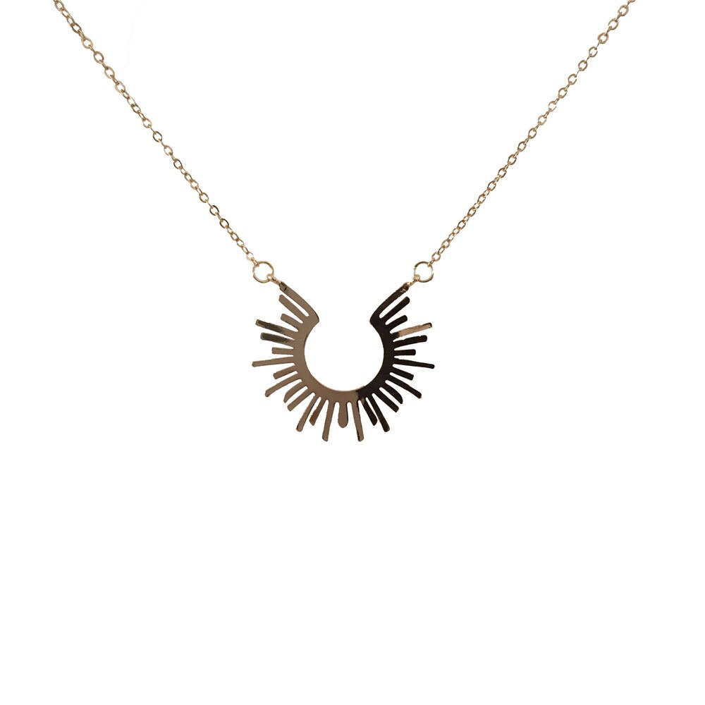 Lovely Monstera Leaf Cystal in Center Small Charm Pendant Necklace For Women Girl Simple Jewelry Decoration