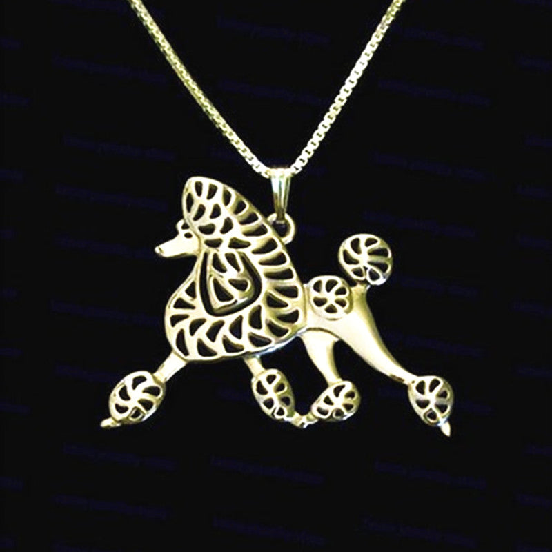 Lovely Poodle dog pendant necklaces for women girls friends silver/gold color long chain female necklaces pendants jewelry