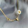 Lovely Simple Daisy Leaf Flower Pendant Necklace Choker Chain Lady Women Jewelry Summer Gift