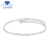 Lovely Solid 14Kt White Gold Diamond Wedding Bracelet for Women Birthd Fine Jewelry Gift Real Stone