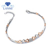 Lovely Style Heart Shape Solid 18Kt Two Tone Gold Natural Diamond Bracelet,18k Gold Diamond Engagment Bracelets For Women NA0032