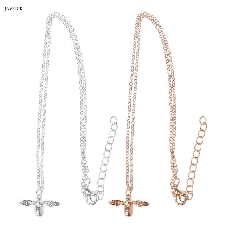 Lovely Tiny Honey Bee Pendant Necklaces Bumblebee Charm Simple Everyd Jewelry Fine Jewelry Accessories Silver Gold Color
