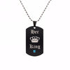 Lover Couple Necklaces Dog Tag Pendant Necklace His and Her His Queen Her King Charm Jewelry Accessories Collier Femme