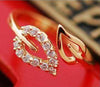 Lover Hot Sell Elegant Gold Color Wedding Ring Made with Genuine Austrian Crystals Full Sizes Wholesales