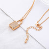 Lover Lock Pendant Choker Necklace For Women CZ Zircon Rose Gold Silvery Chain Simple Necklaces Women Jewelry