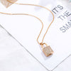 Lover Lock Pendant Choker Necklace For Women CZ Zircon Rose Gold Silvery Chain Simple Necklaces Women Jewelry