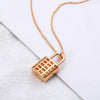 Lover Lock Pendant Choker Necklace For Women CZ Zircon Rose Gold Silvery Chain Simple Necklaces Women Jewelry