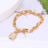 Lover's Lock Pendant Bracelets Bangles CZ Zircon Lock Charm Silvery Bracelets For Women Trendy Padlock Key Jewelry Gifts