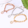 Lover's Lock Pendant Bracelets Bangles CZ Zircon Lock Charm Silvery Bracelets For Women Trendy Padlock Key Jewelry Gifts