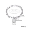 Lover's Lock Pendant Bracelets Bangles CZ Zircon Lock Charm Silvery Bracelets For Women Trendy Padlock Key Jewelry Gifts