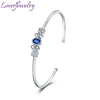 18K White Gold Sapphire Bracelet for Christmas Gift Diamond Bangle Wholesale for Women
