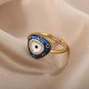Lucky Blue Evil Eye Rings For Women Stainless Steel Adjustable Open Gold Color Ring 2023 Trend Couple Aesthetic Jewelry anillos
