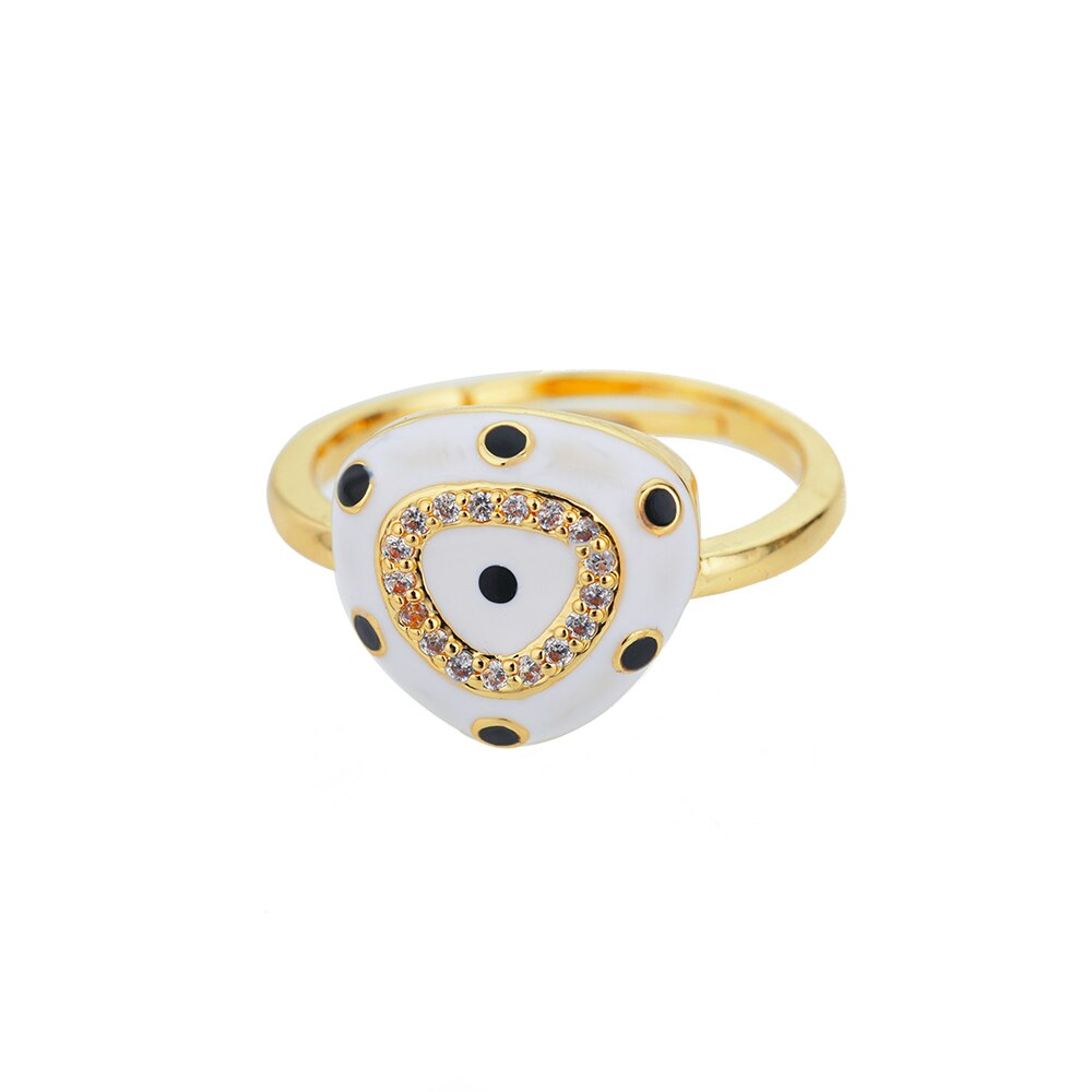 Lucky Blue Evil Eye Rings For Women Stainless Steel Adjustable Open Gold Color Ring 2023 Trend Couple Aesthetic Jewelry anillos