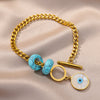 Lucky Evil Eye Bracelet for Women Men Stainless Steel Cuban Chains Bracelets Couple Wedding Jewelry Christmas Gift pulseras