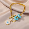 Lucky Evil Eye Bracelet for Women Men Stainless Steel Cuban Chains Bracelets Couple Wedding Jewelry Christmas Gift pulseras
