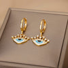 Lucky Evil Eye Earrings for Women Stainless Steel Gold Color Turkish Drop Earrings 2023 Trend Couple Wedding Jewelry pendientes