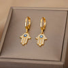 Lucky Evil Eye Earrings for Women Stainless Steel Gold Color Turkish Drop Earrings 2023 Trend Couple Wedding Jewelry pendientes