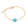 Lucky Eye Blue Turkish Evil Eye Charm Bracelet Gold Color Copper Chain Adjustable Bracelet for Women Girls  Jewelry BE73