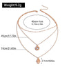 Lucky Fatima Hamsa Hand Necklaces for Women Crystal Pendant Jewelry Gold Silver Color Multi-Layer Chain Necklace