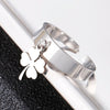 Lucky Four Heart Clover Stainless Steel Rings For Men Women Friendship Wedding  Adjustable Open Jewelry Rings Party Gifts