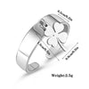 Lucky Four Heart Clover Stainless Steel Rings For Men Women Friendship Wedding  Adjustable Open Jewelry Rings Party Gifts