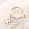 Lucky Four Heart Clover Stainless Steel Rings For Men Women Friendship Wedding  Adjustable Open Jewelry Rings Party Gifts