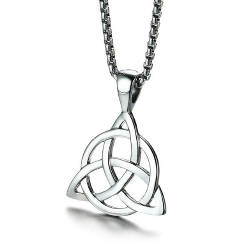 Lucky Triquetra Men's Trinity  Multicolor Pendant Necklace