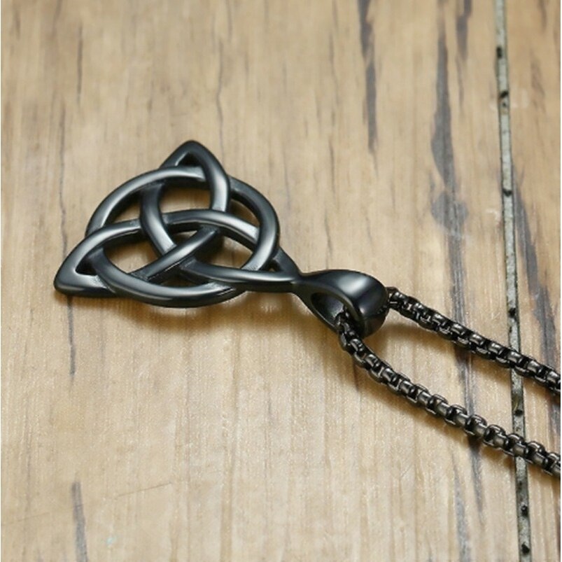 Lucky Triquetra Men's Trinity  Multicolor Pendant Necklace