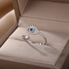 Lucky Turkish Blue Evil Eye Rings For Women Open Adjustable Stainless Steel Ring 2023 Trend Wedding Band Couple Jewelry Gift