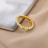 Lucky Turkish Evil Eye Rings for Women Vintage Open Adjustable Stainless Steel Zircon Ring Couple Party Jewelry anillos mujer