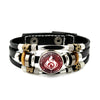 Luminous Genshin Impact Leather Bracelet Eye of God Water Wind Thunder Fire Rock Ice Element Snap Button Bracelets Jewelry Gift