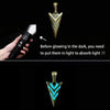 Luminous Glowing Arrow Pendant Necklace Knight Spear Necklace Glow In The Dark Pike Necklace for Women Men Halloween Gift