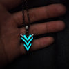 Luminous Glowing Arrow Pendant Necklace Knight Spear Necklace Glow In The Dark Pike Necklace for Women Men Halloween Gift