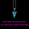 Luminous Glowing Arrow Pendant Necklace Knight Spear Necklace Glow In The Dark Pike Necklace for Women Men Halloween Gift