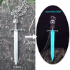 Luminous Glowing Arrow Pendant Necklace Knight Spear Necklace Glow In The Dark Pike Necklace for Women Men Halloween Gift