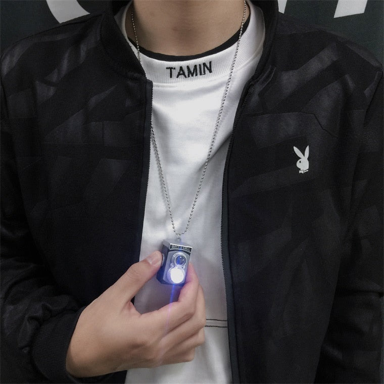 Luminous Necklace Camera Men and Women Retro Couple Money Decoration Guitar Spaceman Pendant Jewelry Pendant  Initial Necklace