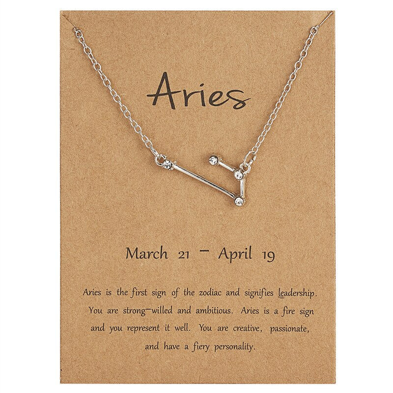 Luokey Crystal 12 Zodiac Constellation Necklace Taurus Sagittarius Capricorn Aquarius Cancer Libra Pisces Leo Choker Bijoux 2022