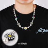 Luokey Korean Japan Daisy Necklace Men Hip Hop Stainless Steel Flower Pearl Chain Necklaces Women Wedding Party Jewelry