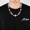 Luokey Korean Japan Daisy Necklace Men Hip Hop Stainless Steel Flower Pearl Chain Necklaces Women Wedding Party Jewelry
