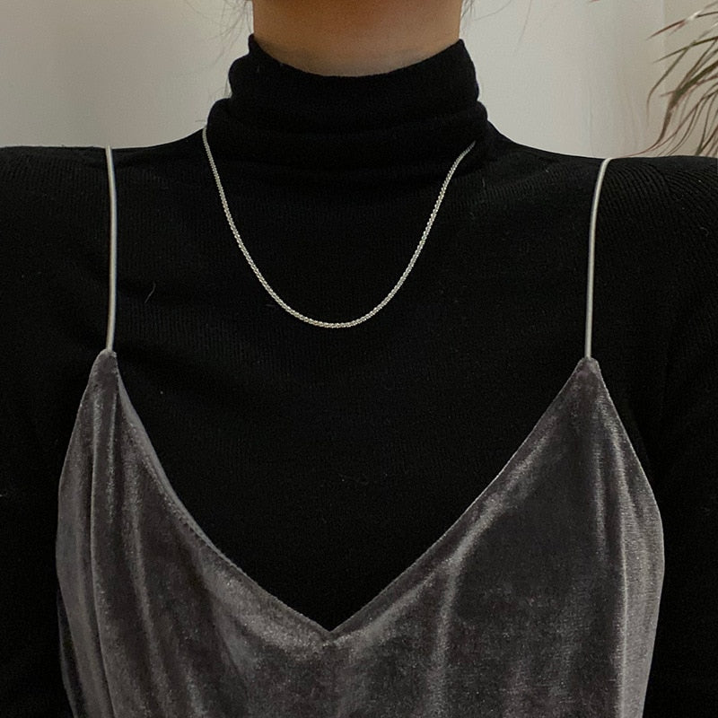 Luokey Wedding Gold Silver Color Choker Necklace Women Elegant Glitter Chain Collar Anniversary Engagement Jewelry Gifts