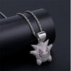 Luokey Men Hip Hop Chain Punk Necklace 3A Zircon Crystal Cartton Anime Pendant Necklace For Women Rapper Statement Jewelry Gifts