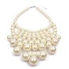 Luxery Jewelry Accessories Elegant Simple Hyperbole White Imitation Pearls Pendant Choker Bib Statement Pearl Necklace for Women