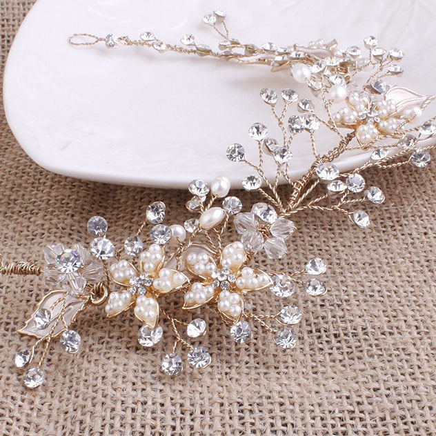 Luxurious Gold And Silver Color Wedding Bridal Vine Tiara Crown Wedding Bride Hair Jewelry Accessories For Women Hair Ornaments